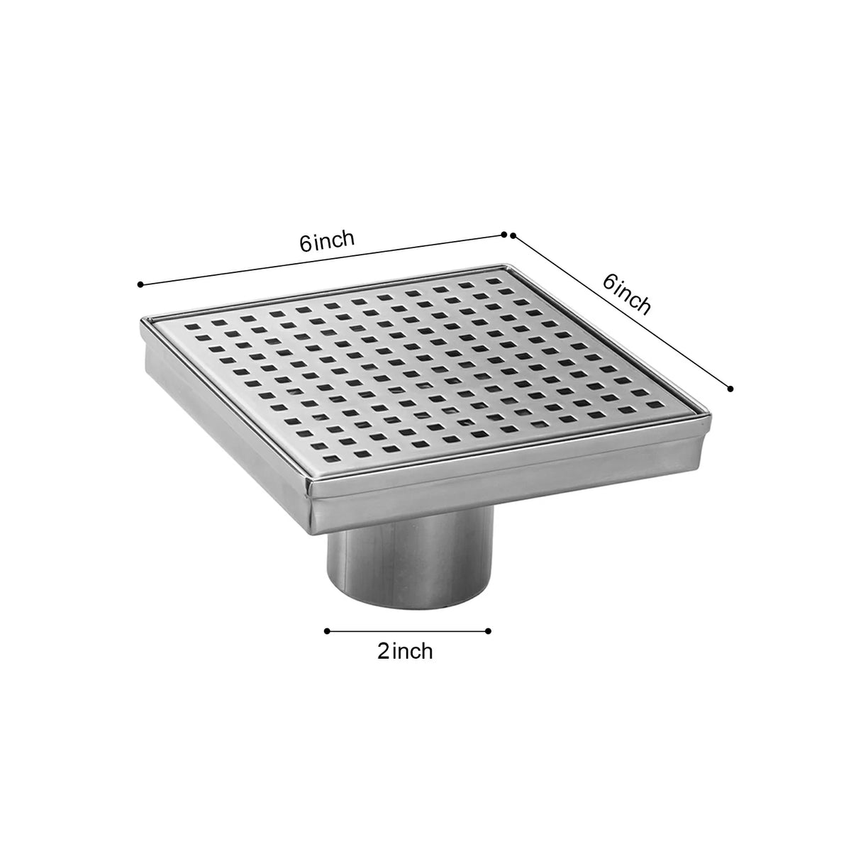 6 Inch Grid Shower Floor Drain with Flange