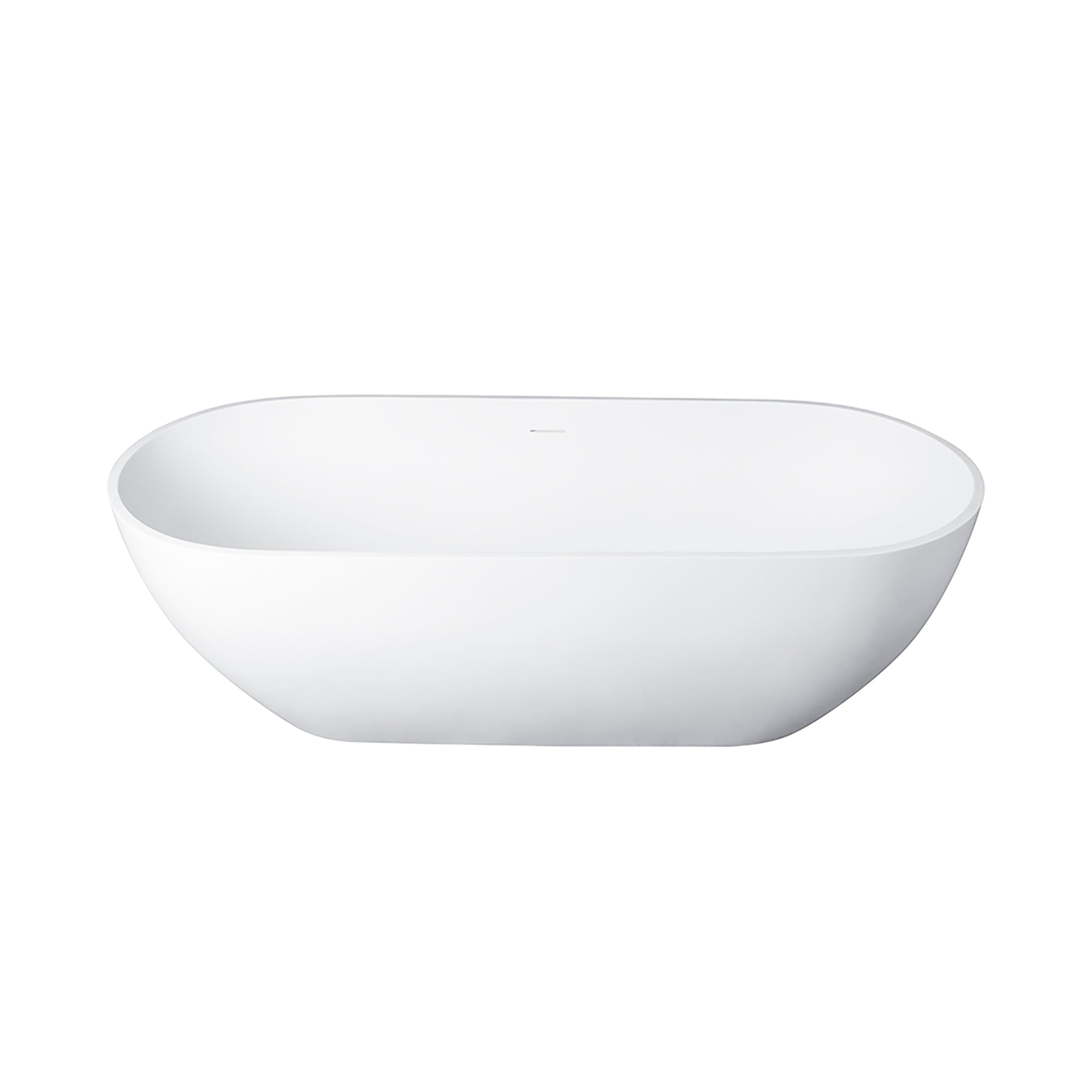 59"/63"/69" Modern Stone Resin Freestanding Soaking Tub with Spa-Level Comfort