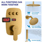 12" Ceiling-Mounted Dual Shower System with Slide Bar & Digital Display