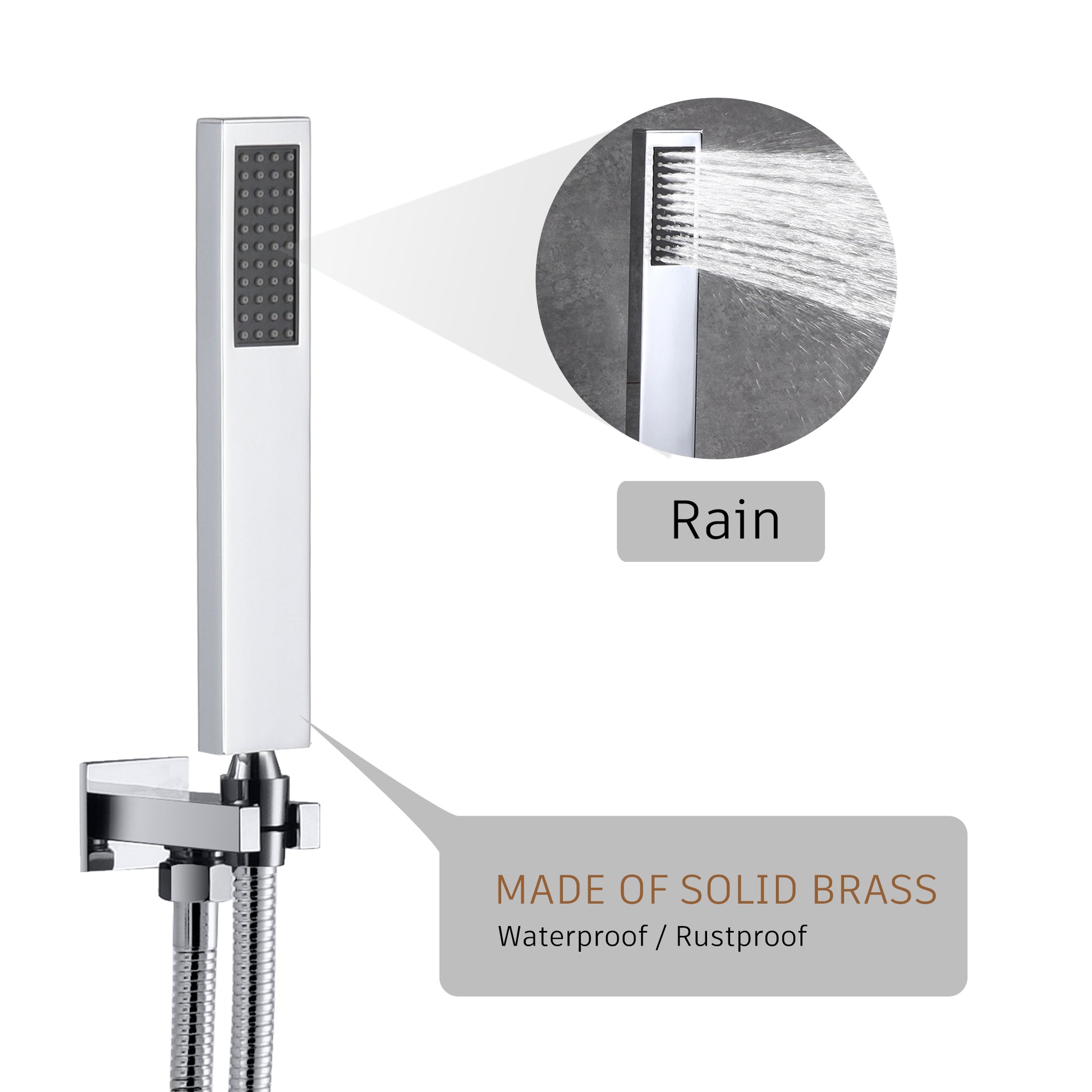 12" Thermostatic Complete Shower System with Rough-in Valve & 6 Body Jets