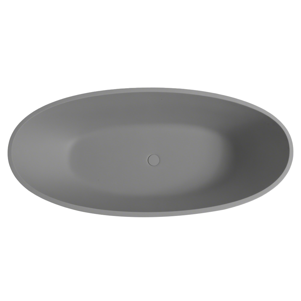 65" Freestanding Solid Surface Bathtub with Overflow, Pop-up Drain andSanding Sponge