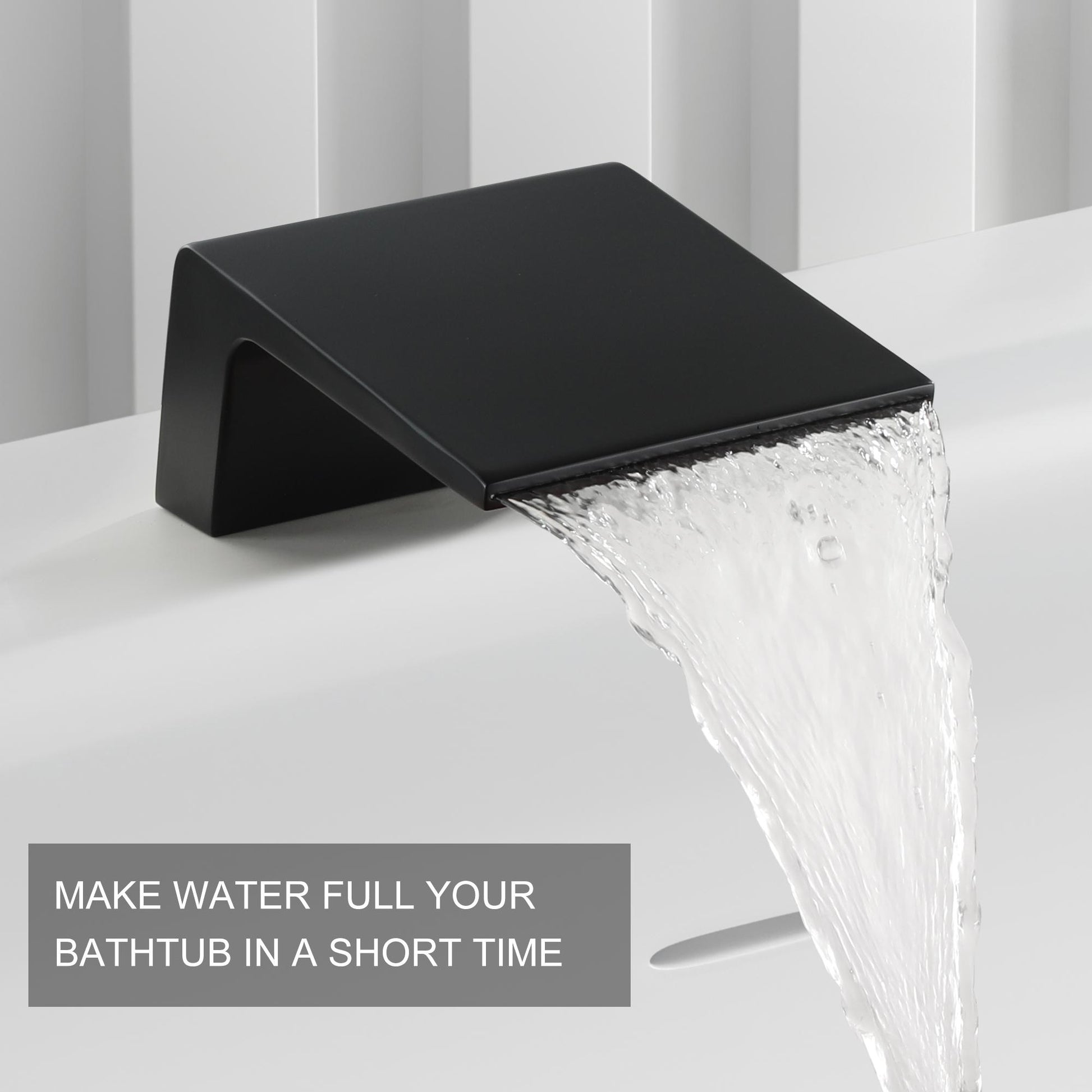 Deck Mounted Roman Tub Faucet with Hand Shower and Water Supply Hose