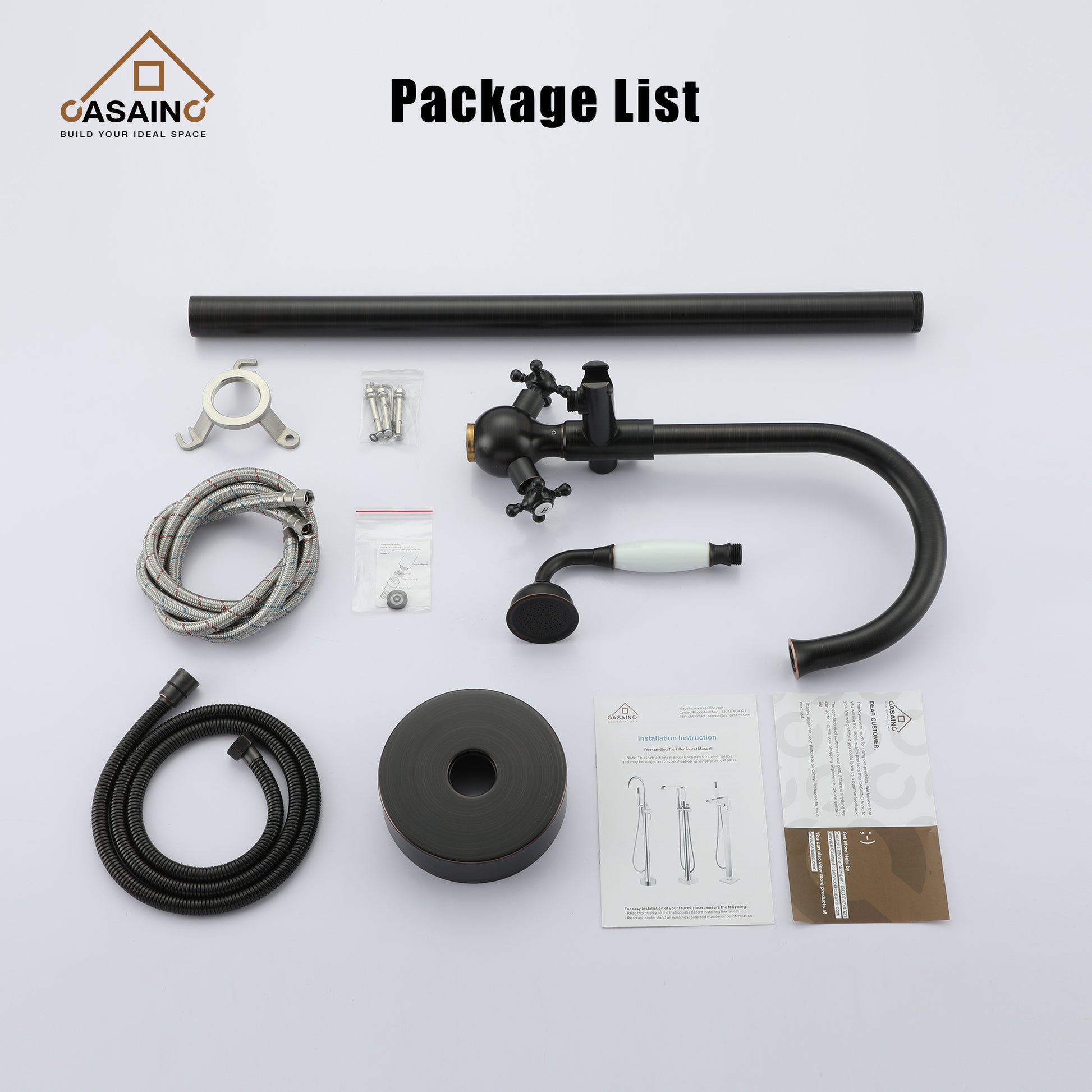 CASAINC Freestanding Bathtub Faucet with Hand Shower in Matte Black and More