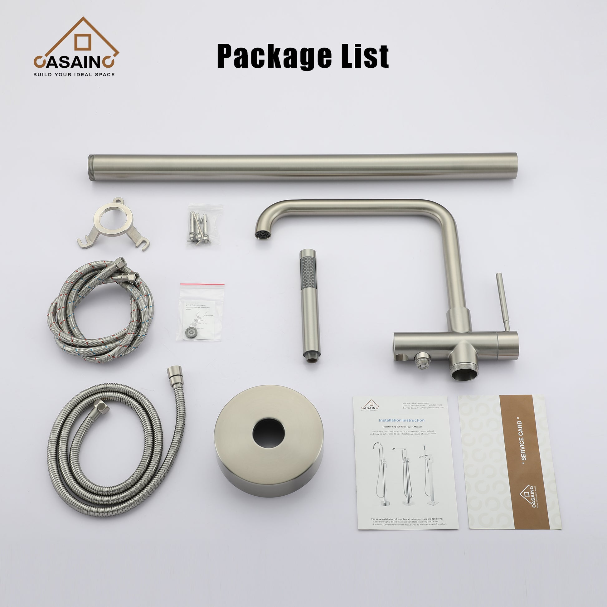 CASAINC Freestanding Bathroom Bathtub Faucet with Hand Shower