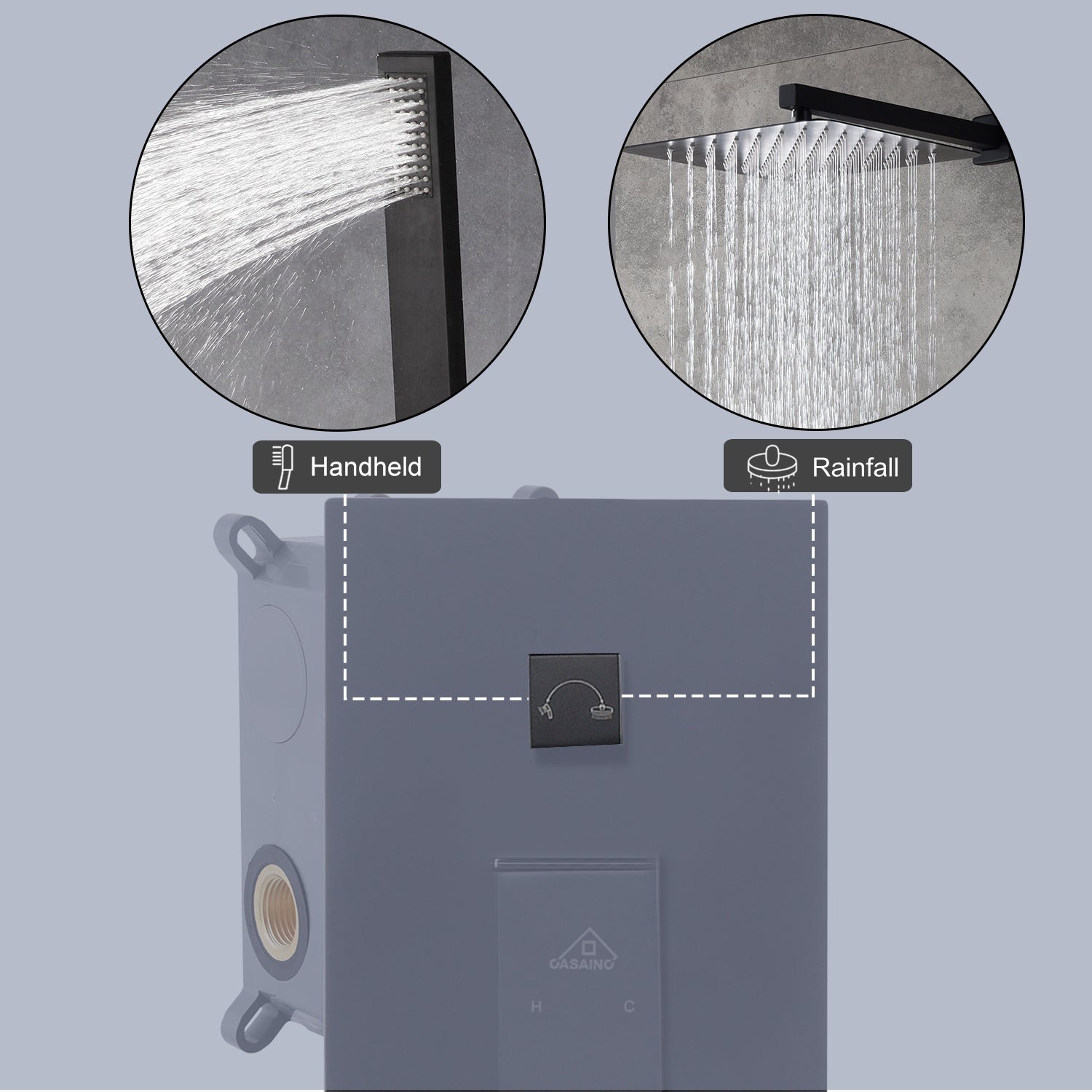 10" Wall Mounted Dual Shower Head Shower System with Hand Shower