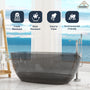 59"/67" Pure Resin Freestanding Transparent Bathtub with Center Drain