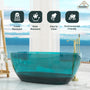 59"/67" Pure Resin Freestanding Transparent Bathtub with Center Drain