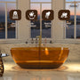 59"/67" Pure Resin Freestanding Transparent Bathtub with Center Drain