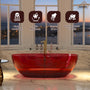 59"/67" Pure Resin Freestanding Transparent Bathtub with Center Drain