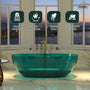 59"/67" Pure Resin Freestanding Transparent Bathtub with Center Drain