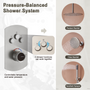 3-Function Shower System with Dual Showerheads and Balancing Valve
