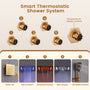 22.8" x 15" Luxury Thermostatic Ceiling-Mount Shower System with 64-Color LED Lights