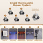22.8" x 15" Luxury Thermostatic Ceiling-Mount Shower System with 64-Color LED Lights