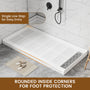 60"x30" Solid Surface Alcove Shower Pan Base in White, Drain Included