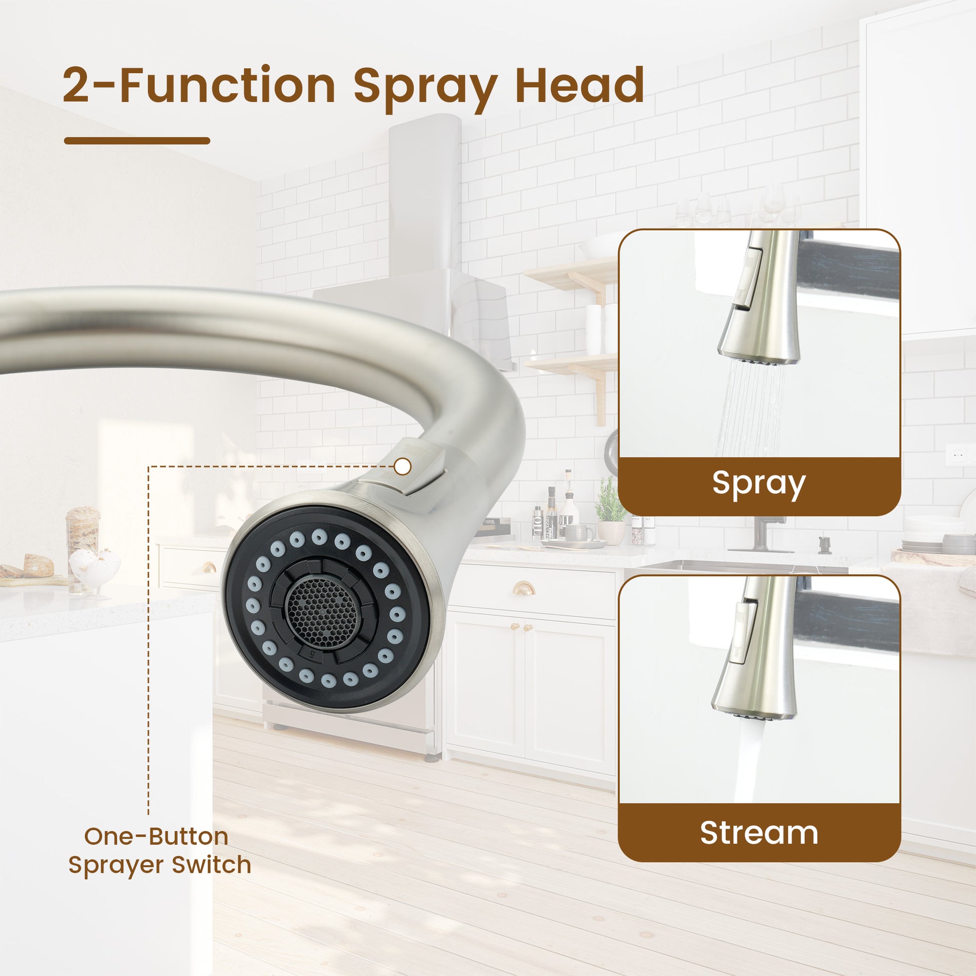 Smart Voice-Controlled Kitchen Faucet with Pull Down Sprayer and Touchless Technology