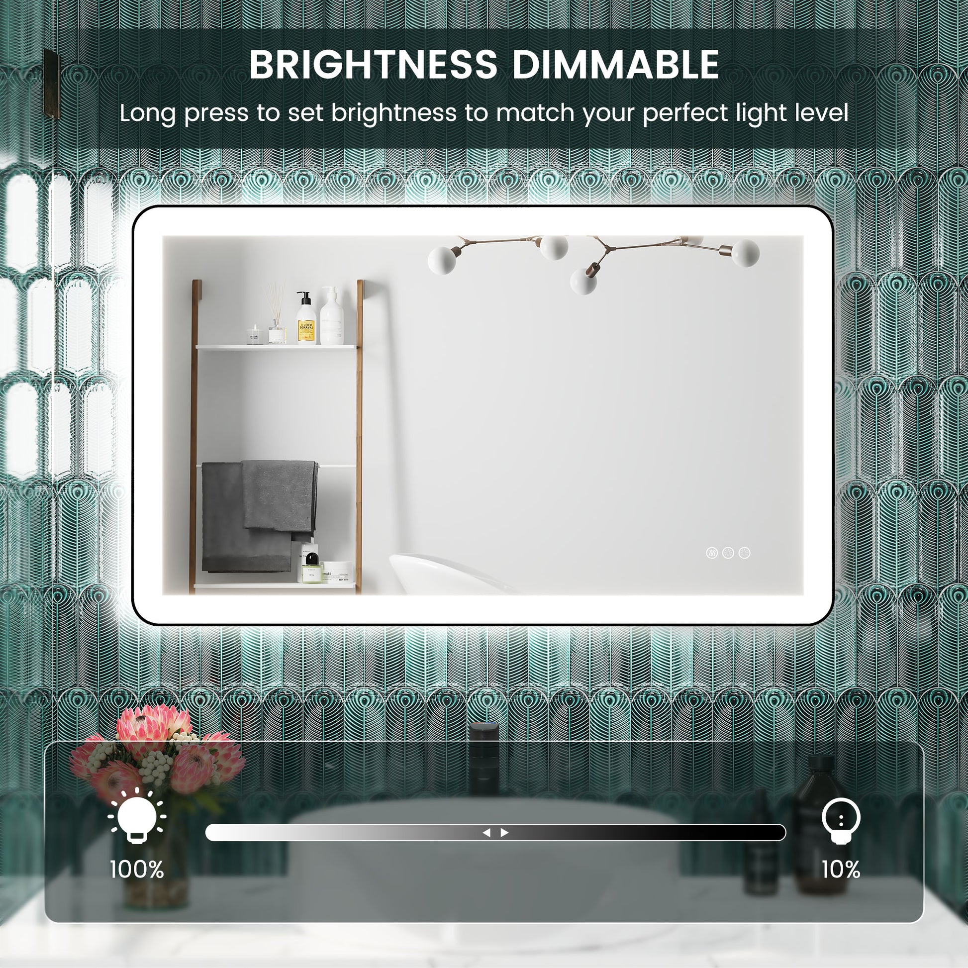Anti-Fog LED Bathroom Mirror with Aluminum Frame