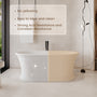 61" Hand-Polished Matte White Freestanding Bathtub with Pedestal Base