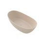 65" Double-Ended Freestanding Solid Surface Bathtub with Modern Cream-Style Soaking