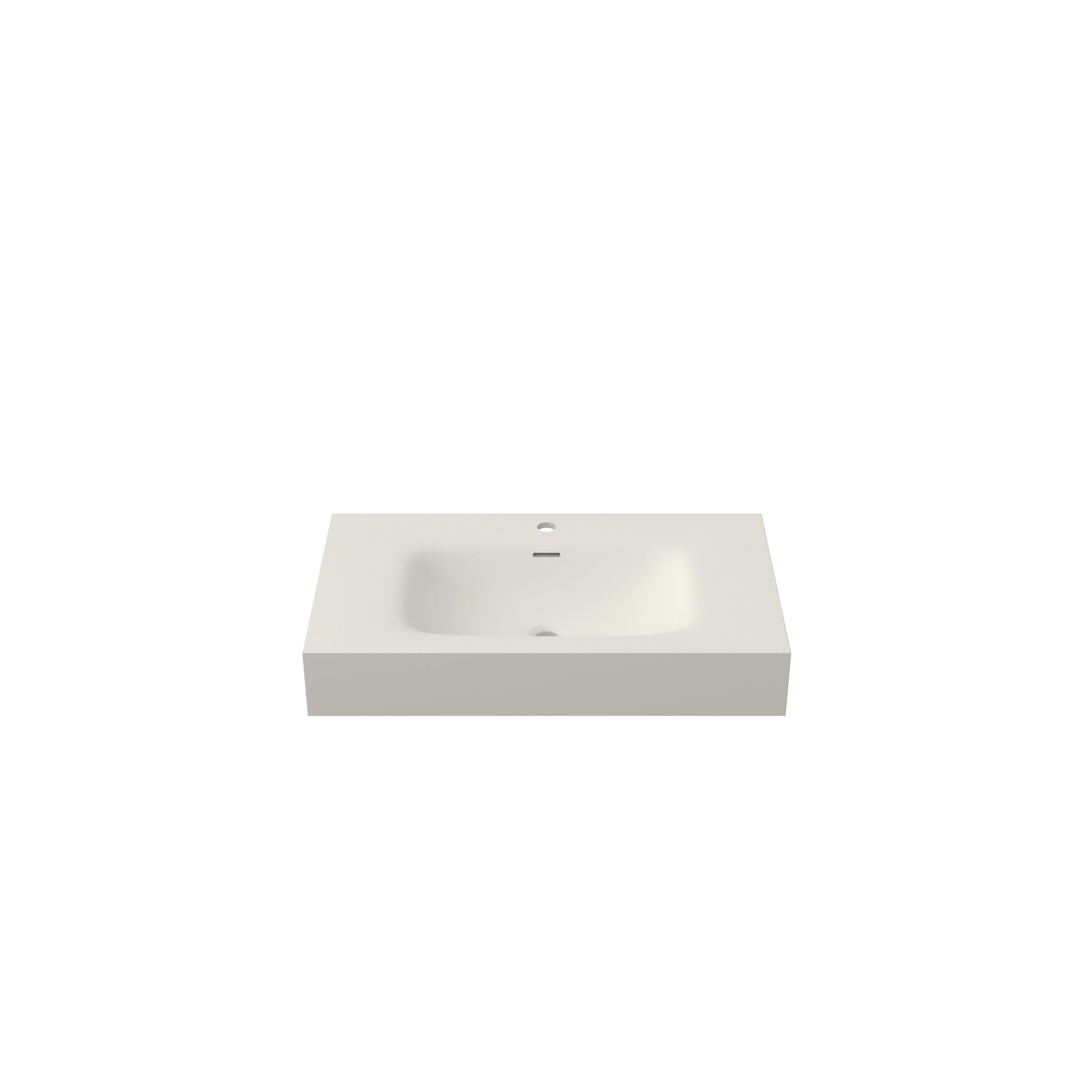 32 in. Solid Surface Wall-Mounted Basin Sink with Single Faucet Hole