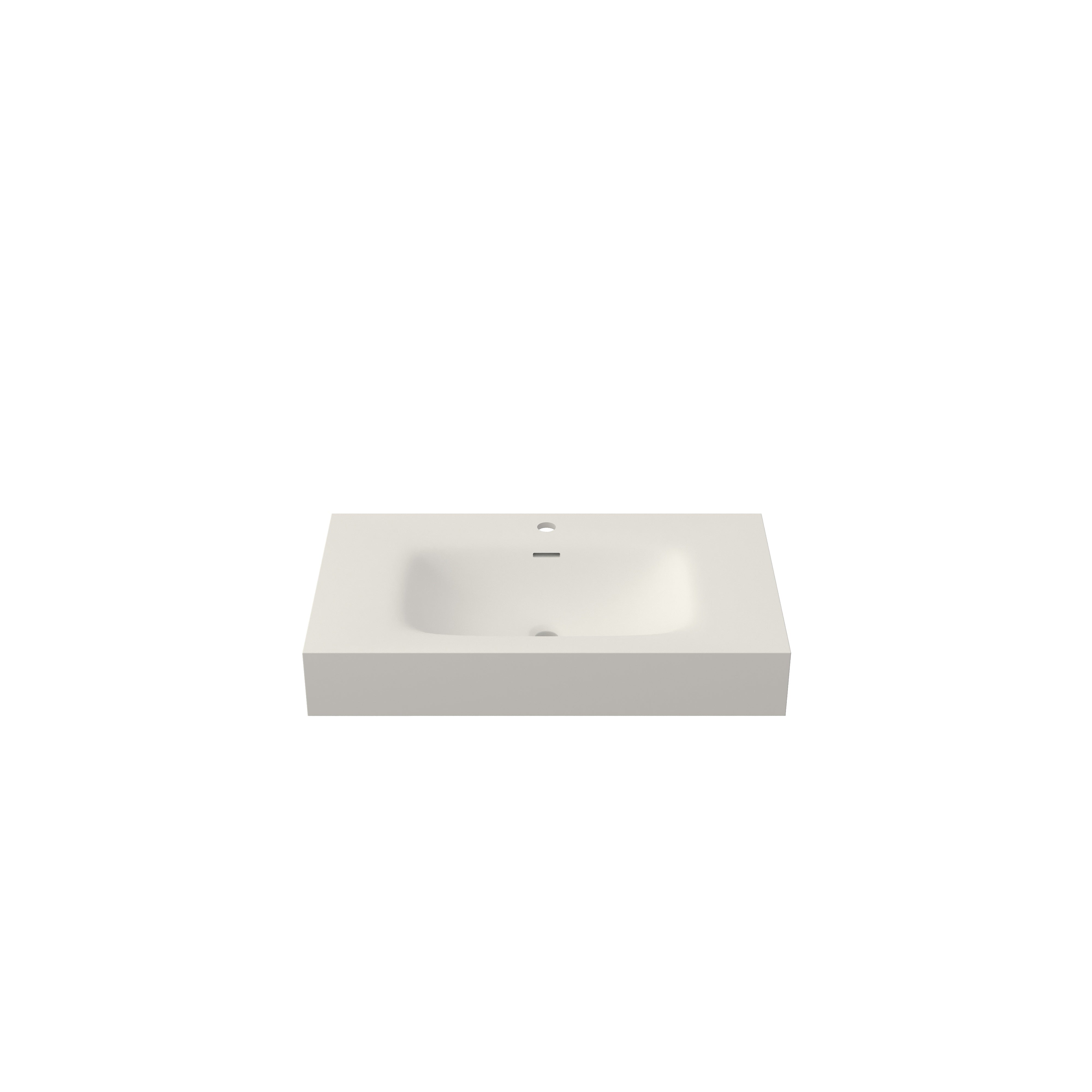 32 in. Solid Surface Wall-Mounted Basin Sink with Single Faucet Hole