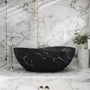 63" Artistic Marble Sculptural Solid Surface Freestanding Soaking Bathtub