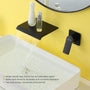 Wall Mounted Waterfall Bathroom Sink Faucet in Matte Black & Brushed Gold
