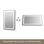 LED Bathroom Mirror with Black Aluminum Frame, Backlit & Front Lighting