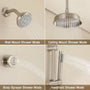 8-inch Dual Shower Head System with 4 Body Jets & Slide Bar