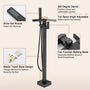 Single-Handle Freestanding Waterfall Bathtub Faucet with Handheld Shower