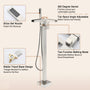 Single-Handle Freestanding Waterfall Bathtub Faucet with Handheld Shower