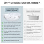 63" Artistic Marble Sculptural Solid Surface Freestanding Soaking Bathtub