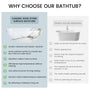 65" Freestanding Solid Surface Oval Bathtub in Marble Look Finish