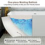 55"/59" Glossy White Square Freestanding Acrylic Bathtub with Modern Industrial Design