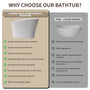 51" Matte White Solid Surface Freestanding Bathtub with Integrated Seat