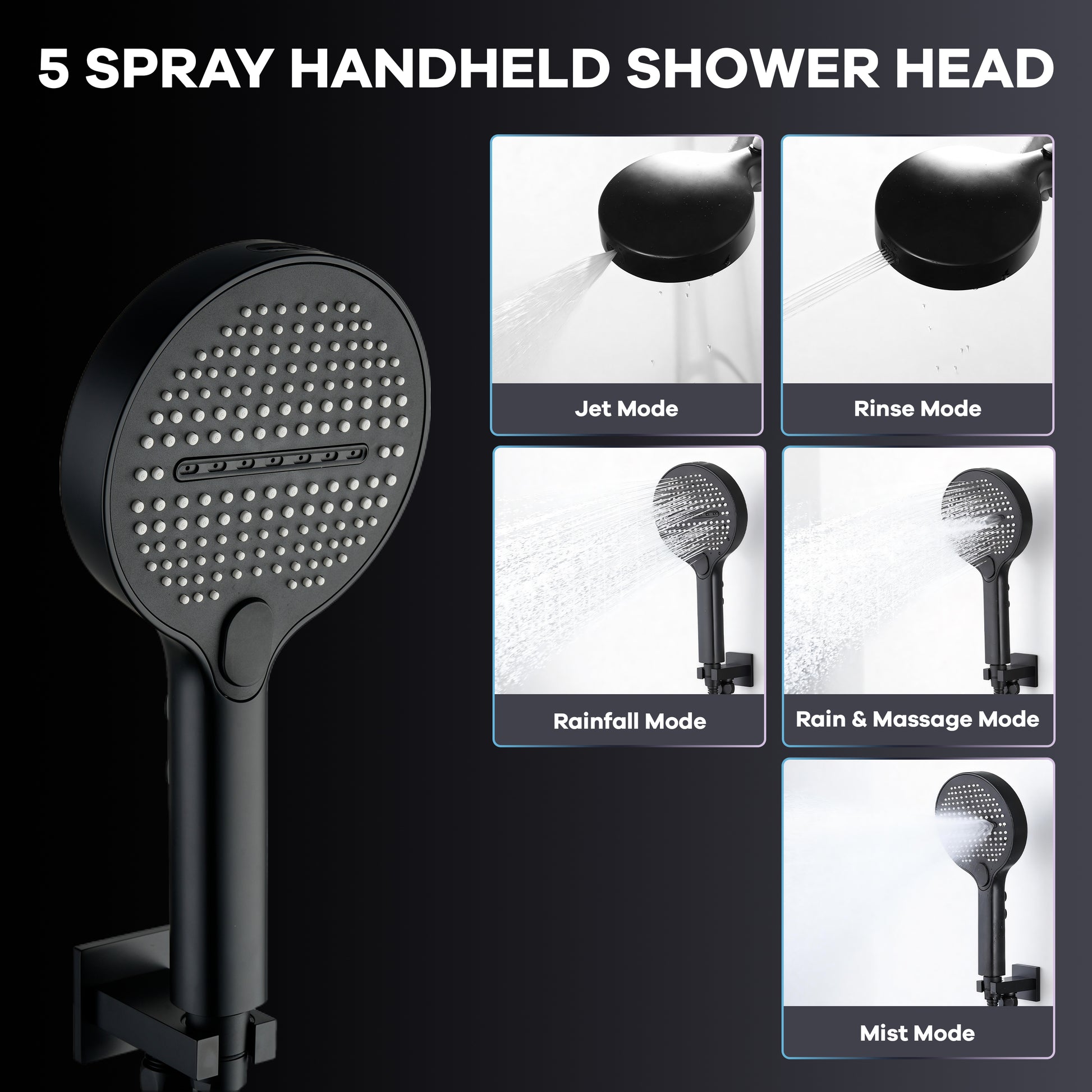 12-inch 4-Function Thermostatic Shower System with Digital Display & Body Jet
