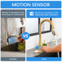Touchless Dual-Sensor Pull-Down Kitchen Faucet with Modern Design
