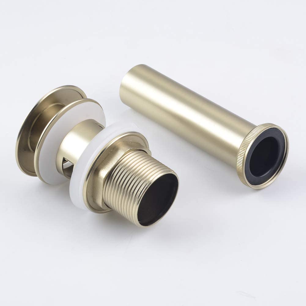 Brass Bathroom Vessel Vanity Sink Pop Up Drain Stopper with Overflow Lavatory Drain Assembly