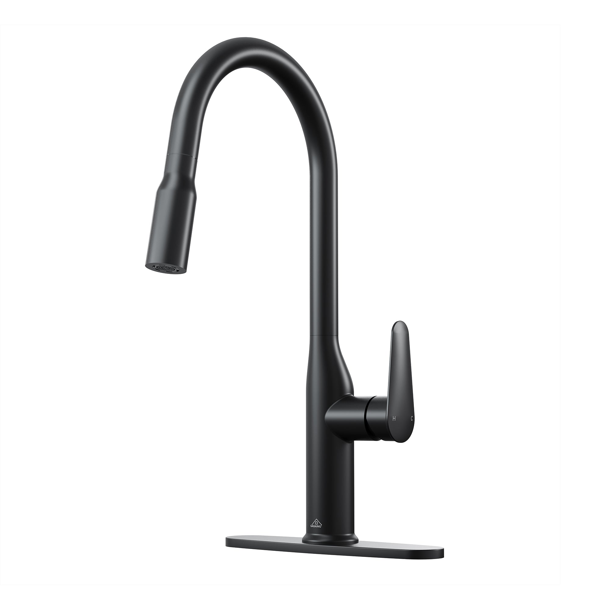 Single-Handle Pull-Out Sprayer Kitchen Faucet Deckplate Included in Brushed Nickel/Matte Black/Matte White/Brushed Gold