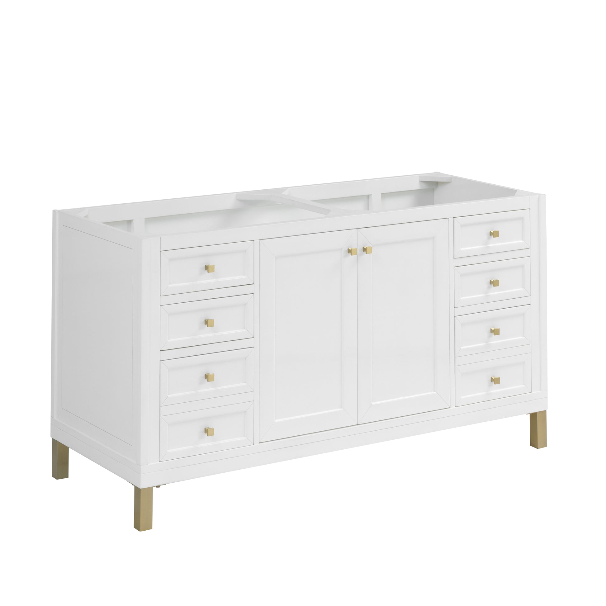 James Martin Chicago 60" Double Vanity Cabinet with Double Doors, Drawers & Adjustable Shelves