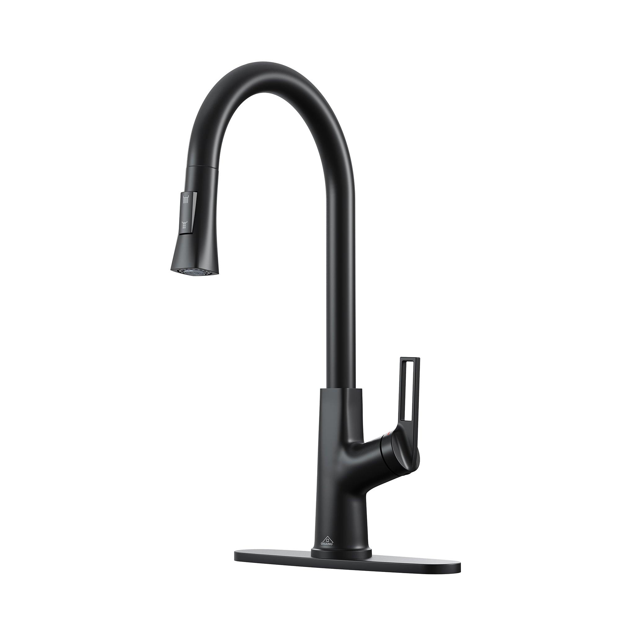 Single-Handle Pull-Out Sprayer Kitchen Faucet Deckplate Included in Brushed Nickel/Matte Black/Matte White/Brushed Gold