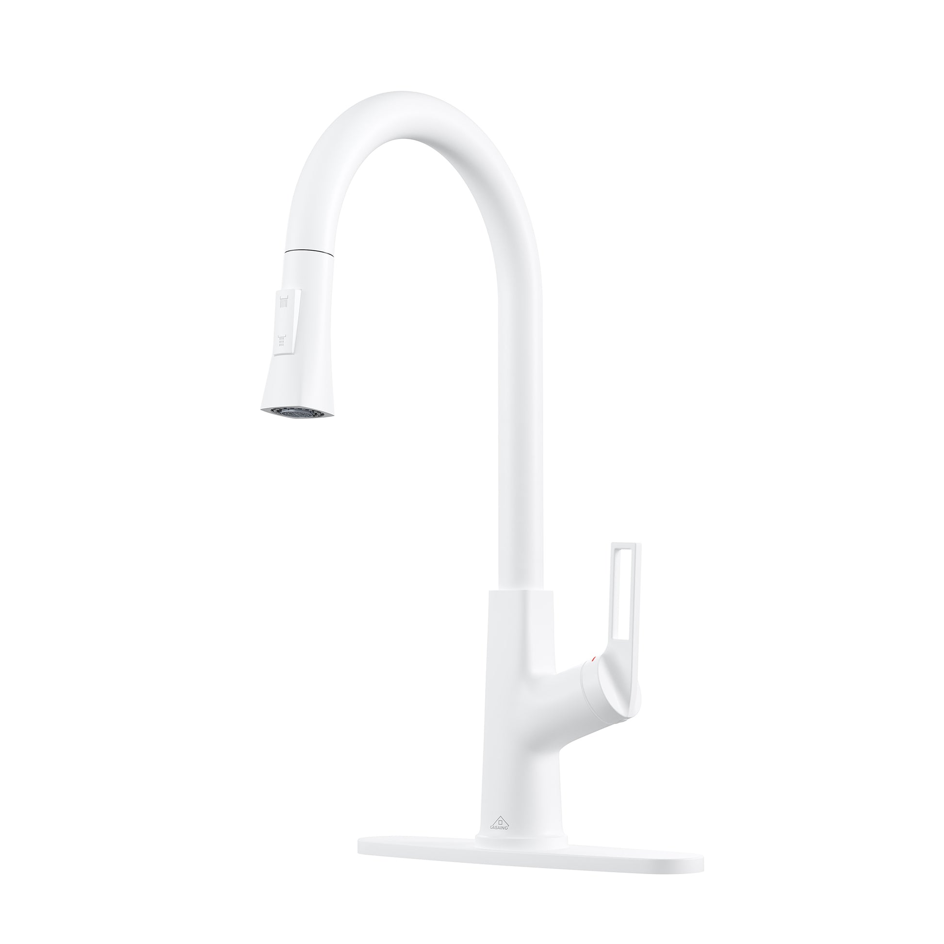 Single-Handle Pull-Out Sprayer Kitchen Faucet Deckplate Included in Brushed Nickel/Matte Black/Matte White/Brushed Gold