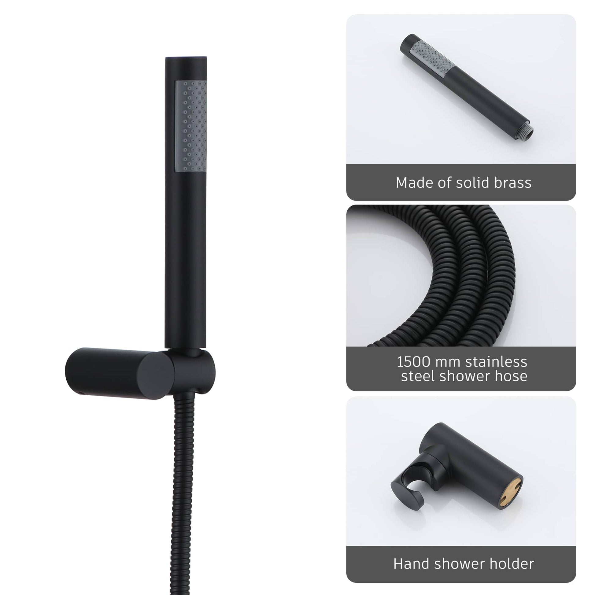 CASAINC 2-Function Matte Black 1-Handle Shower Faucet Valve with Hand-Held Shower