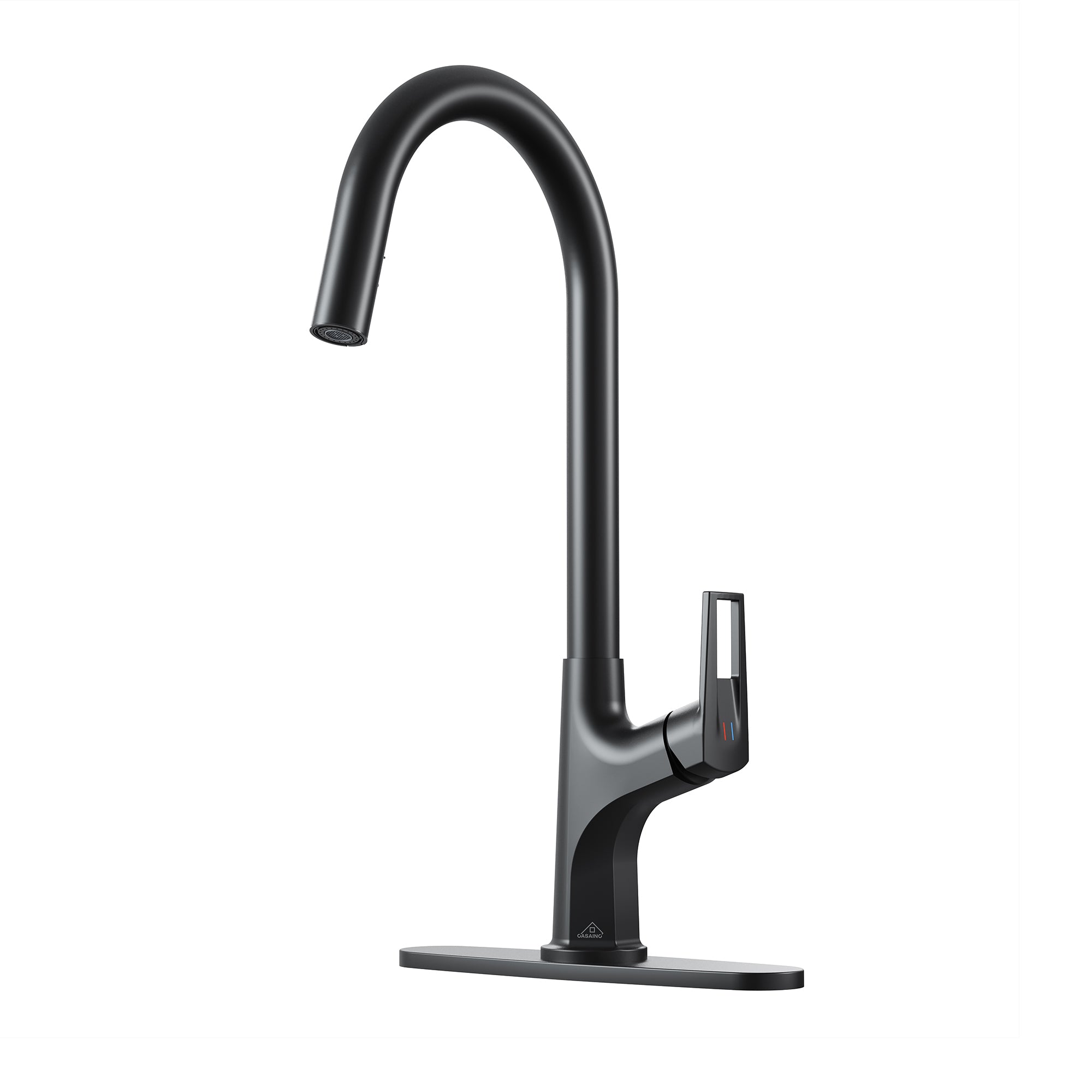 Single-Handle Kitchen Faucet with Pull-Out Sprayer in Matte Black Brushed Nickel Brushed Gold