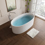 65" Modern Stone Resin Soaking Tub with Ergonomic Design & Copper Pop-Up Drain