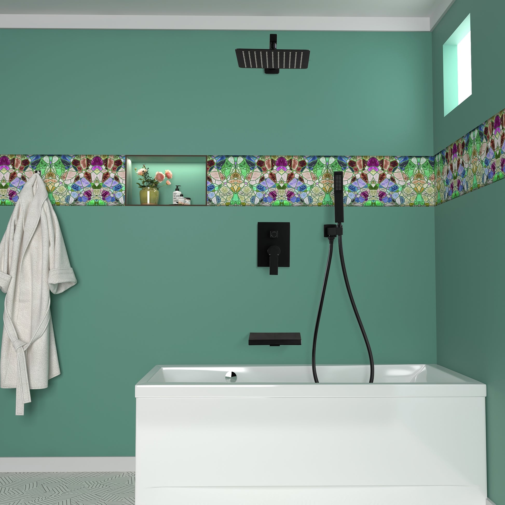 10-inch/12inch 3-Function Shower System With Bathtub Spout