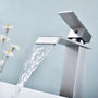 Waterfall Spout Bathroom Faucet,Single Handle Bathroom Vanity Sink Faucet-CASAINC