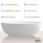 CASAINC 67 Inch Artificial Stone Resin Composite Flatbottom Walk in Bathtub in White 