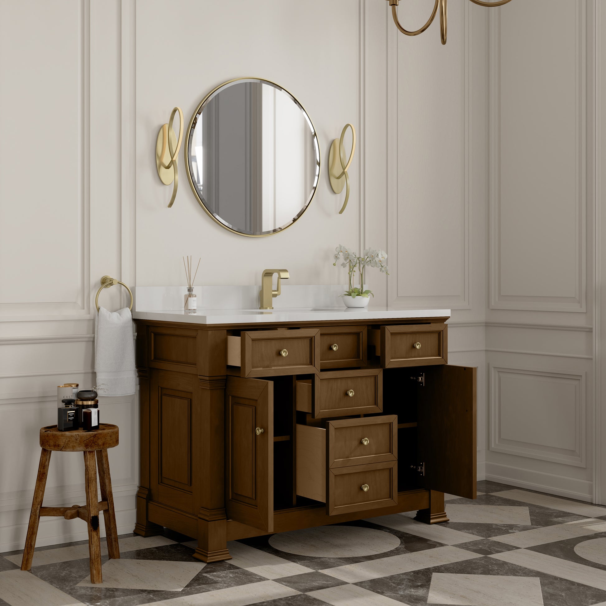 James Martin Brookfield 48" Single Vanity Cabinet with 2 Door Cabinets, Drawers & Shelves