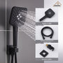 CASAINC 10 inch Square Wall-mounted rain shower faucet with pressure balanced valve