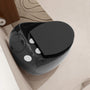 Egg Shape 1-Piece Toilet in Glossy White/Black with 1.28 GPF Single Flush